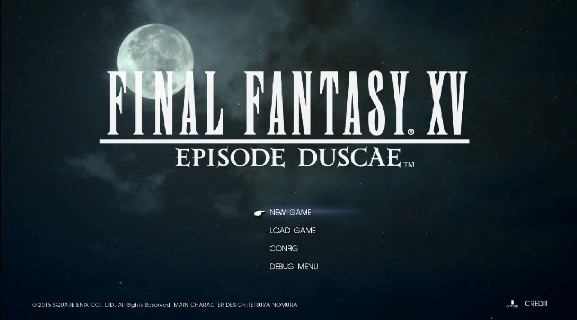 Schermata iniziale della demo di Final Fantasy XV