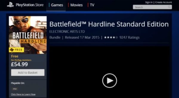battlefield hardline playstation plus ps abbomaneto omaggio novembre 2015